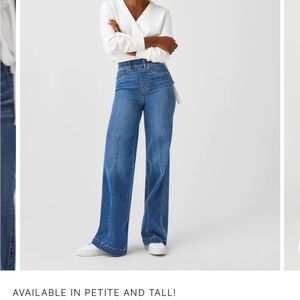 NWT Spanx seemed front wide leg  jeans-color Vintage Indigo